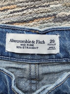 Abercrombie & Fitch Light Blue Mid Rise 90's Straight Jeans Size 29 Regular